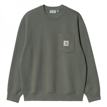 Carhartt WIP　クルースウェット　"POCKET SWEATSHIRT"　(Seaweed / garment washed)