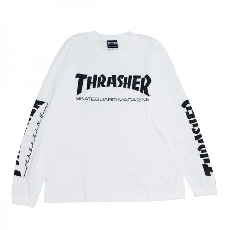 THRASHER　L/STシャツ　"MAG SLEEVE L/STEE"　(White/Black)