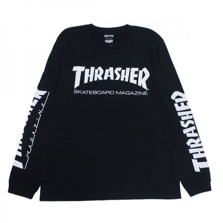 THRASHER　L/STシャツ　"MAG SLEEVE L/STEE"　(Black/White)