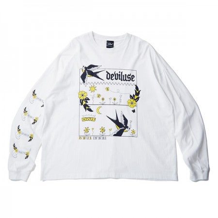 Deviluse　L/STシャツ　"SWALLOW L/S TEE"　(White)