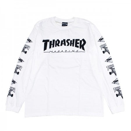 THRASHER　L/STシャツ　"MAG MULTI-C L/STEE"　(White/Black)
