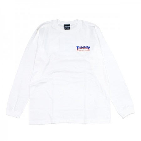 THRASHER　L/STシャツ　"BBQ L/STEE"　(White/Blue)