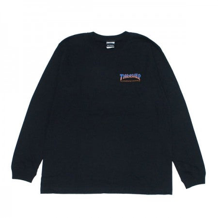 THRASHER　L/STシャツ　"BBQ L/STEE"　(Black/Blue)