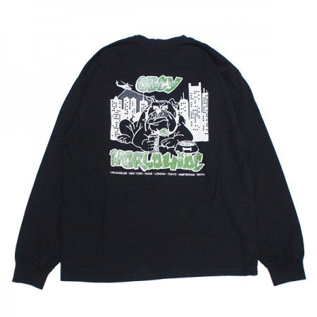 OBEY　L/STシャツ　"OBEY CITY WATCH DOG HEAVYWEIGHT LONG SLEEVE TEE"　(Black)