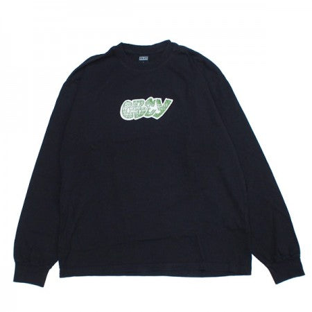 OBEY　L/STシャツ　"OBEY CITY WATCH DOG HEAVYWEIGHT LONG SLEEVE TEE"　(Black)