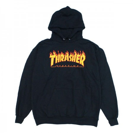 THRASHER　パーカ　"FLAME LOGO HOODIE"　(Black)