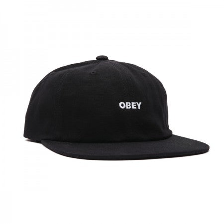 OBEY　キャップ　"BOLD WASHED CANVAS 6 PANEL STRAPBACK CAP"　(Black)