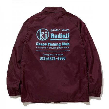 RADIALL×CHAOS FINSHING CLUB×KUUMBA　コーチジャケット　"GOLDEN HOURS WINDBREAKER JACKET"　(Burgundy)