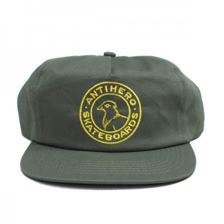 ANTI HERO　キャップ　"BASIC PIGEON ROUND SNAPBACK CAP"　(Sage / Yellow)