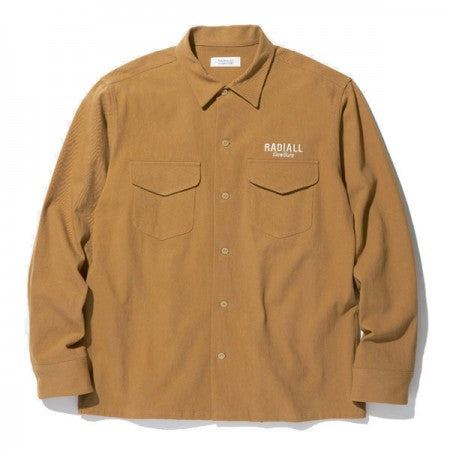 RADIALL　L/Sシャツ　"SLOW BURN OPEN COLLARED SHIRT L/S"　(Camel)