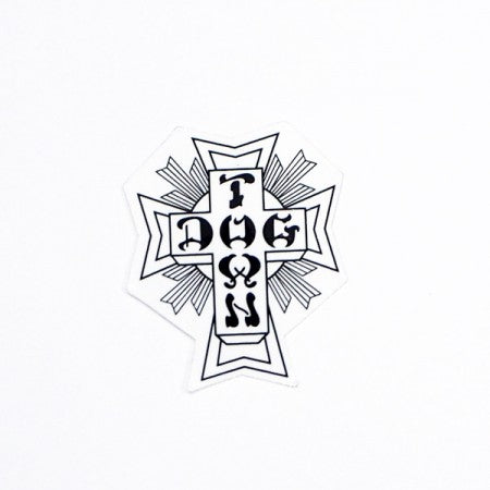 DOGTOWN　ステッカー　"CROSS LOGO STICKER - 2""　(Black/White)