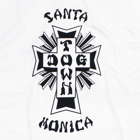 DOGTOWN　L/STシャツ　"CROSS LOGO(SANTA MONICA) L/S TEE"　(White / Black)