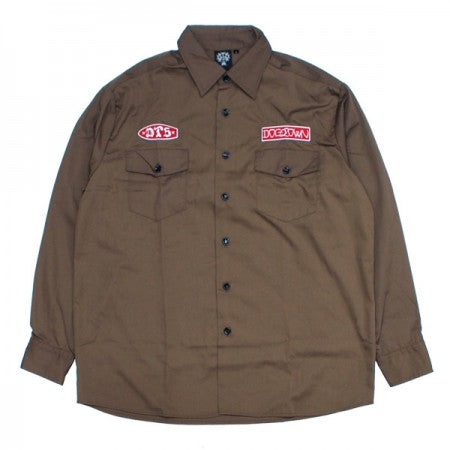 DOGTOWN　L/Sシャツ　"DTS WORK SHIRT"　(Mocha)