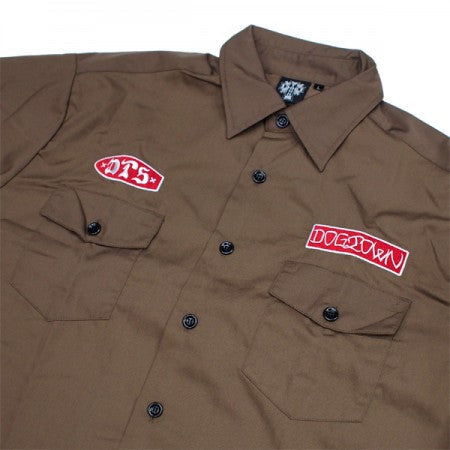 DOGTOWN　L/Sシャツ　"DTS WORK SHIRT"　(Mocha)