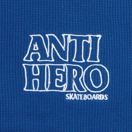 ANTI HERO　サーマルL/STEE　"LIL BLACK HERO OUTLINE L/S WAFFLE KNIT CREW"　(Navy / White)