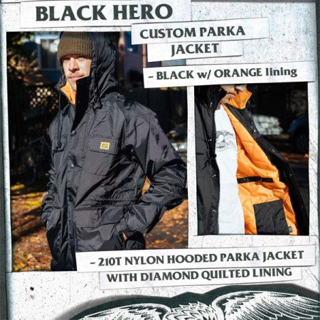 ANTI HERO　ジャケット　"BLACK HERO PARKA JACKET"　(Black)