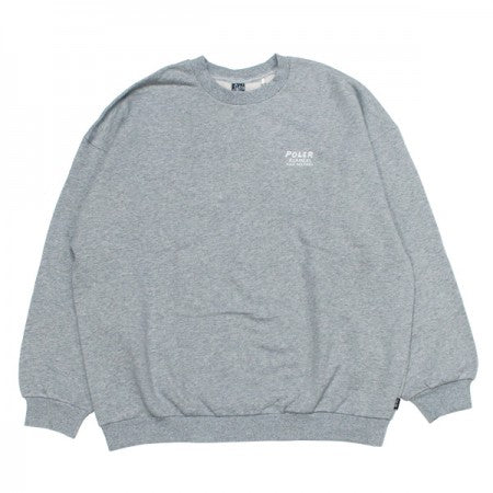 ★30%OFF★ POLeR　クルースウェット　"ROAMERS AND SEEKERS CREW"　(Heather Gray)