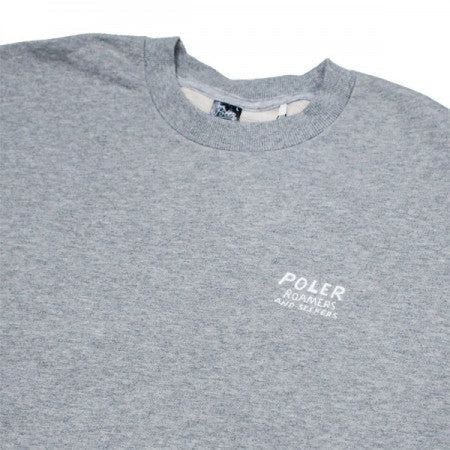 POLeR　クルースウェット　"ROAMERS AND SEEKERS CREW"　(Heather Gray)