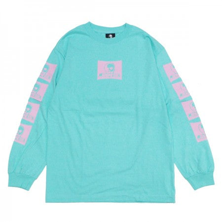 SKULL SKATES　"LOGO ロングスリーブ Tシャツ SHARKA"　(Celadon/Pink)