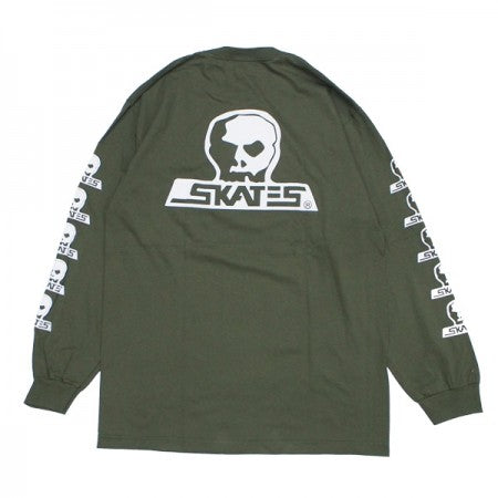 SKULL SKATES　"LOGO ロングスリーブ Tシャツ  MASH"　(Army Green/White)