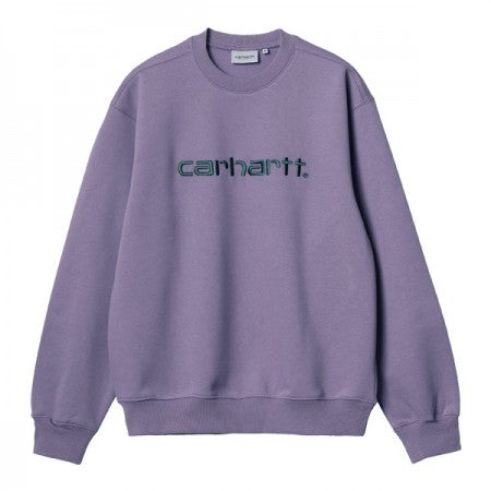 Carhartt WIP　クルースウェット　"CARHARTT SWEATSHIRT"　(Glassy Purple / Discovery Green)