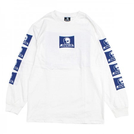 SKULL SKATES　"LOGO ロングスリーブ Tシャツ WHITE MOONSET"　(White / Navy)