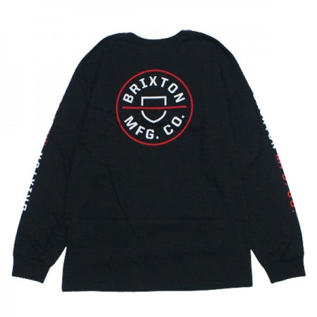 ★30%OFF★ BRIXTON　L/STシャツ　"CREST L/S STANDARD TEE"　(Black / Cream)