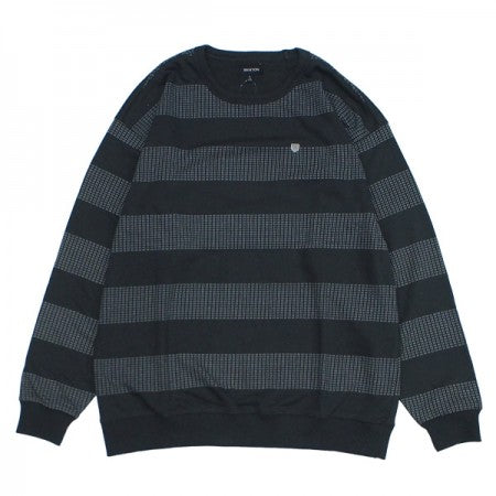 BRIXTON　クルースウェット　"HILT STRIPE CREW"　(Washed Black / Beige)