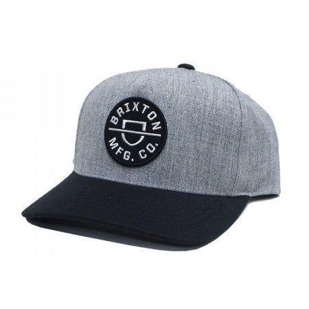 BRIXTON　キャップ　"CREST C MP SNAPBACK CAP"　(Heather Gray / Black)