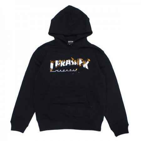 THRASHER　パーカ　"FLAME BURNER HOODIE"　(Black)