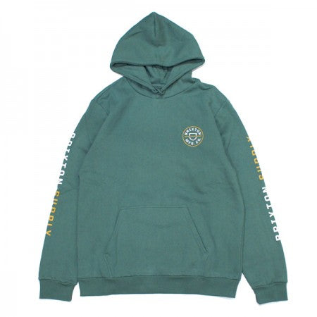 ★30%OFF★ BRIXTON　パーカ　"CREST HOOD"　(Deep Forest / Bright Gold / White)