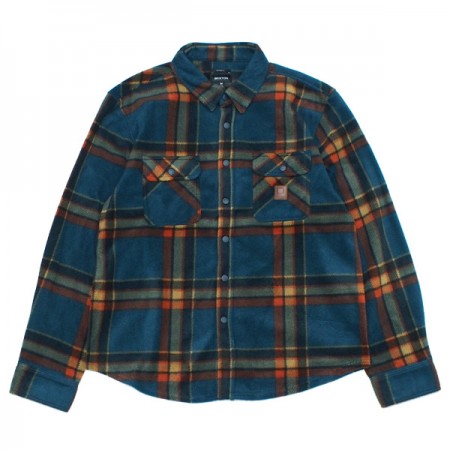 BRIXTON　L/Sシャツ　"BOWERY L/S ARCTIC STRETCH FLEECE"　(Deep Blue Plaid)