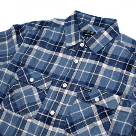 BRIXTON　L/Sシャツ　"BOWERY L/S FLANNEL"　(Flint Blue / Twilight Blue / Beige)