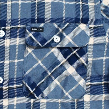 BRIXTON　L/Sシャツ　"BOWERY L/S FLANNEL"　(Flint Blue / Twilight Blue / Beige)