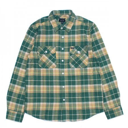 BRIXTON　L/Sシャツ　"BOWERY L/S FLANNEL"　(Washed Pine Needle / Washed Golden Brown / Off White)