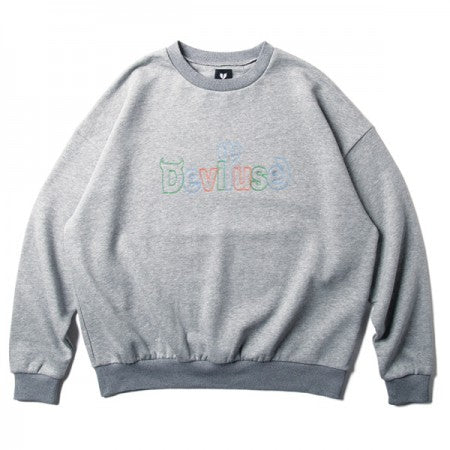 ★20%OFF★ Deviluse　クルースウェット　"STITCH LOGO CREWNECK"　(Gray)