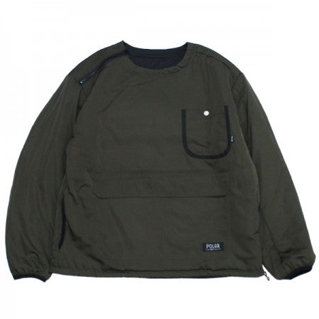 ★30%OFF★　POLeR　ジャケット　"REVERSIBLE NYLON PUFF CREW"　(Black / Olive)