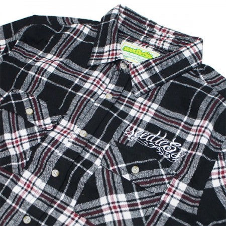 seedleSs　L/Sシャツ　"SD RAISED CHECK NEL SHIRTS"　(Black/Red)
