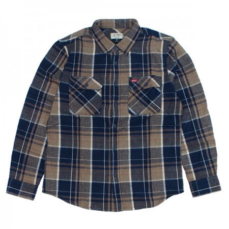 BRIXTON × COORS　L/Sシャツ　"BOWERY COORS II L/S FLANNEL"　(Navy Plaid)