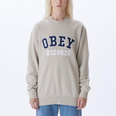 OBEY　クルースウェット　"OBEY RECORDS CREW SWEAT"　(Silver Gray)
