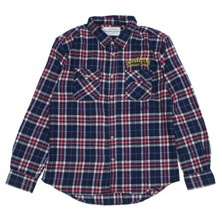 seedleSs　L/Sシャツ　"SD CHECK NEL SHIRTS"　(Red/Navy)