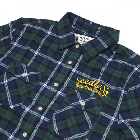 seedleSs　L/Sシャツ　"SD CHECK NEL SHIRTS"　(Black Watch)