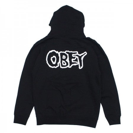 OBEY　パーカ　"OBEY MISFITS FIEND SKULLS PULLOVER HOOD"　(Black)