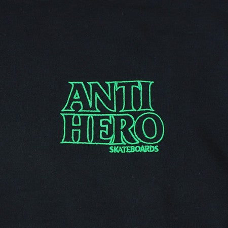 ANTI HERO　パーカ　"LIL BLACK HERO OUTLINE HOODIE"　(Black / Green)