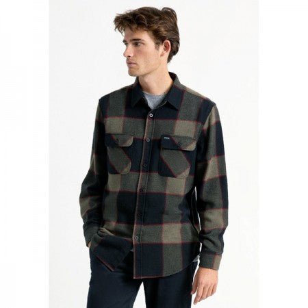 BRIXTON　L/Sシャツ　"BOWERY L/S FLANNEL"　(Heather Gray / Charcoal)