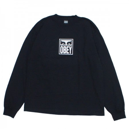 OBEY　L/STシャツ　"OBEY EYES ICON 3 HEAVYWEIGHT LONG SLEEVE TEE"　(Off Black)