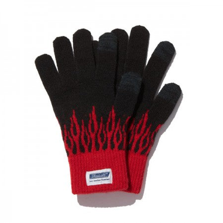 RADIALL　ニットグローブ　"FLAMES JACQUARD GLOVES"　(Black)