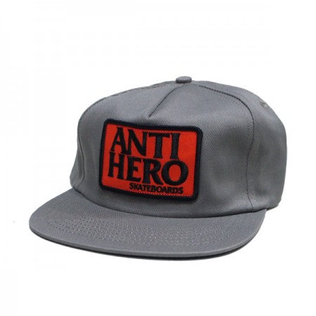 ANTI HERO　キャップ　"RESERVE PATCH SNAPBACK CAP"　(Charcoal / Red)