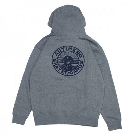 ANTI HERO　ジップパーカ　"STAY READY DBL ZIP UP HOODIE"　(Gunmetal Heather)