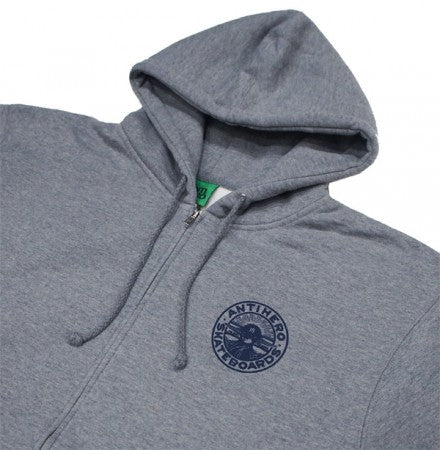 ANTI HERO　ジップパーカ　"STAY READY DBL ZIP UP HOODIE"　(Gunmetal Heather)